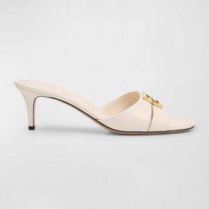 Fendi Fold 50MM Leather Mules Size 36